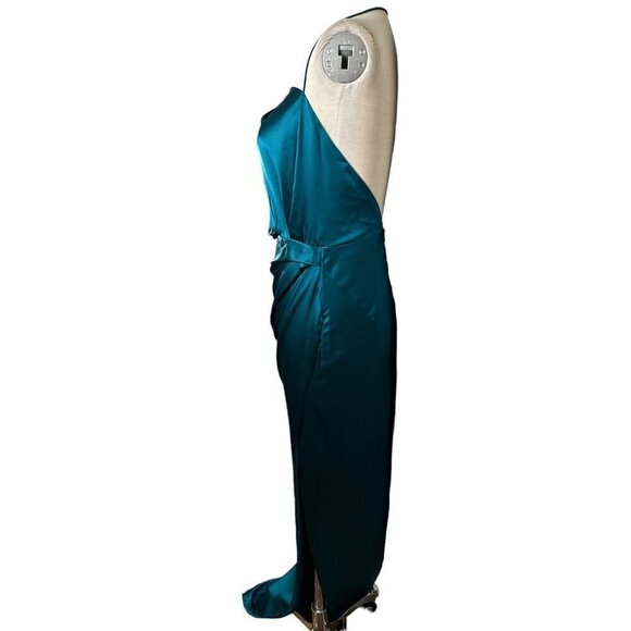 THE SEI Womens Halter Cowl Gown in Lagoon 2 New Long Maxi Satin Dress - Picture 7 of 17